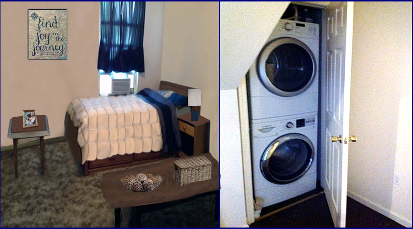 422 W Main Apt-D bedroom - washer & dryer